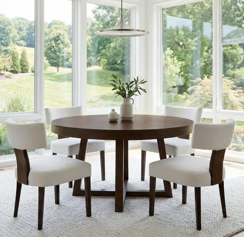Miniatura 53 de RIVOVA Juego de 4 sillas de comedor modernas de mediados de siglo, tapizadas de piel sintética, sillas Parson modernas sin brazos de cocina, sillas