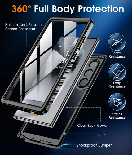 Miniatura 5 de Oneagle Funda impermeable para Samsung Galaxy S25 Ultra [compatible con MagSafe], [protector de pantalla integrado y protector de lente]