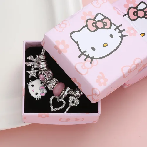 Miniatura 7 de Kueeger Pulseras Kawaii con caja de joyería, pulsera ajustable de acero inoxidable, accesorios de dibujos animados de anime, regalos para mujeres