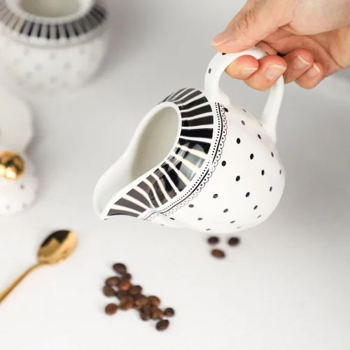 Miniatura 4 de Juego de crema de cerámica y azucarera de cerámica para servir café