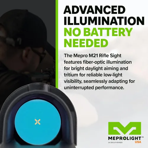 Miniatura 3 de Meprolight M21 Day and Night Reflex Sight, Self-Powered Dot Sight with Tritium, Fiber Optics, No Batteries Required, Made in Israel