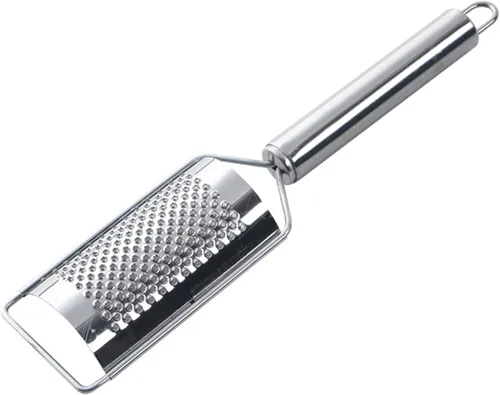 Rallador de queso vegetal, rallador de limón de metal duradero a prueba de óxido con asa, rallador plano de mano para queso, chocolate, especias,