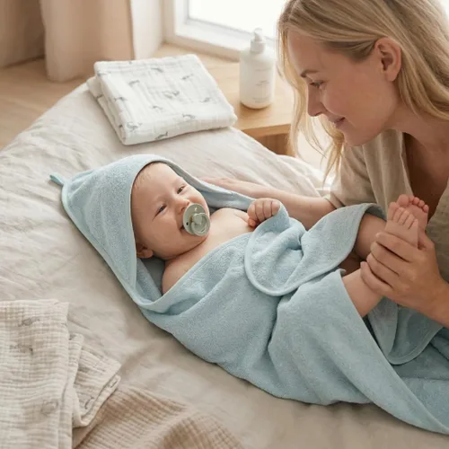 Miniatura 2 de Toalla con Capucha para Bebé – Toallas de Baño de Algodón Orgánico para Bebé – Toallas para Bebé, Toallas de Baño para Bebé para Niño, Niña, 32" x