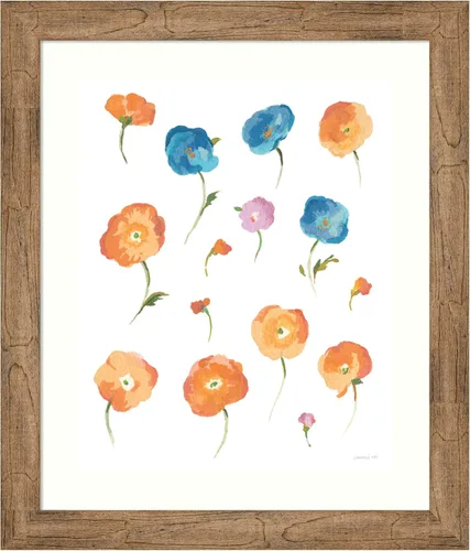 Miniatura 8 de Amanti Art Framed Wall Art Print 24x20 Retro Flowers II by Danhui Nai, Flowers Wall Art, Modern Contemporary Decor, Small Poster Painting Artwork