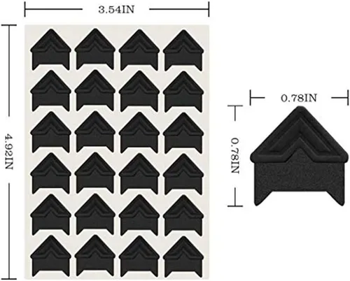 Miniatura 2 de Yesallwas 10 hojas (240 unidades), color negro, autoadhesivas, para montaje de fotos, esquinas para manualidades, álbumes de recortes, álbum