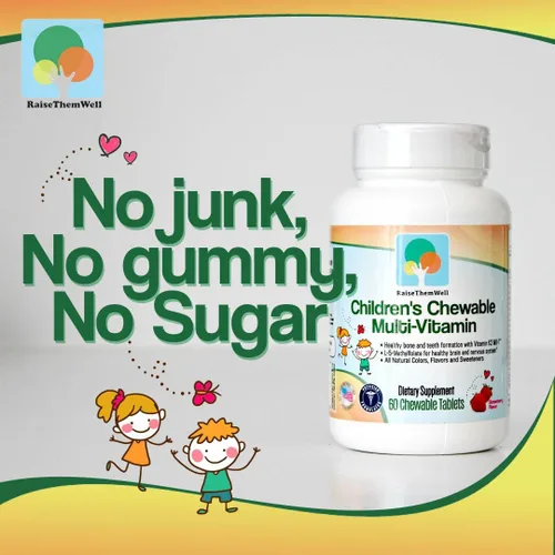 Miniatura 2 de Raise Them Well Vitamina C y apoyo inmunológico para niños, masticables cítricos para niños, refuerzo inmunológico natural con zinc y saúco +