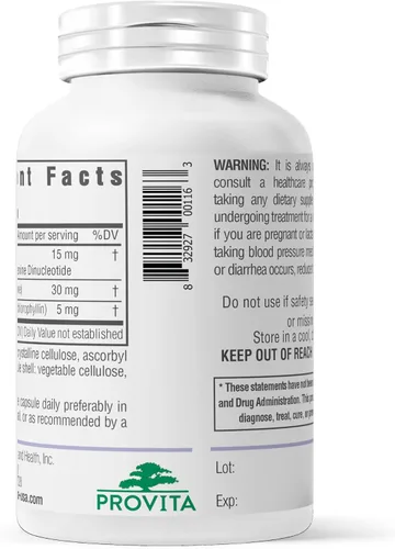 Miniatura 8 de PROVITA NADH+ Forte Suplemento de apoyo cognitivo con NADH, coenzima Q10 y clorofila Apoyo energético, enfoque, claridad mental y salud cerebral
