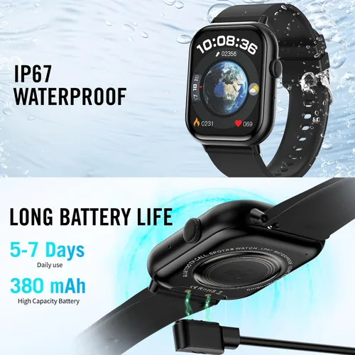 Miniatura 7 de Relojes inteligentes para hombres y mujeres (respuesta/hacer llamadas), 2.01 pulgadas, pantalla HD, reloj de seguimiento de actividad física