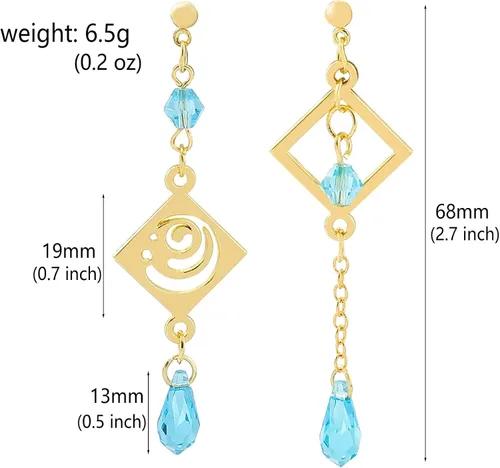 Miniatura 4 de Genshin Dangle Earrings For Women Girl - Anime Figure Element Eye Of God Anemo Vision Earrings Venti Cosplay Jewelry For Christmas Halloween