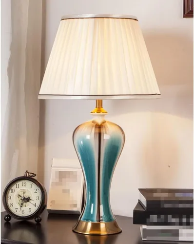 Miniatura 7 de Lamp for Desk Nordic Retro Ceramic Table Lamp Mediterranean Style Simple Bedside Lamp Bedroom Study Decorative Lamp Desk Lamps for Home Office