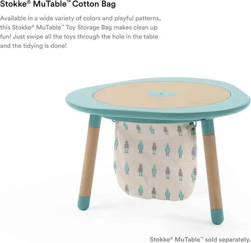 Miniatura 3 de Stokke MuTable Bolsa de algodón Bolsa de almacenamiento de juguetes para juguetes de tamaño pequeño a mediano Hecha de algodón suave, ligera