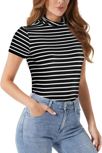 Miniatura 2 de Zengjo - Camiseta de manga larga con cuello de tortuga para mujer