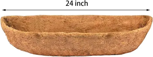 Miniatura 2 de bboUod - 2 forros preformados para macetas de coco de jardín, forros de caja de ventana, revestimiento de coco natural, alfombrillas de fibra