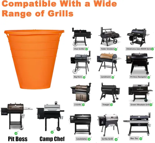 Miniatura 6 de 2 piezas de forros reutilizables de silicona para cubo de grasa Compatible con Traeger/Pit Boss ect/Oklahoma Joe' /Forro para bandeja de goteo