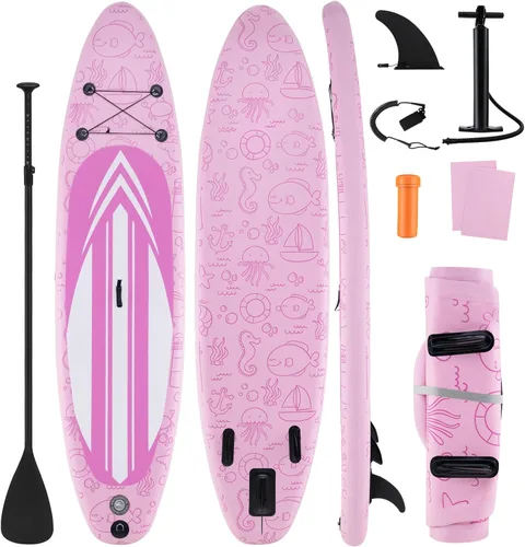 Miniatura 22 de GYMAX Tabla de remo, tabla de remo inflable con accesorios de SUP, aleta extraíble, paleta, bomba, correa y bolsa de transporte, tablas de remo