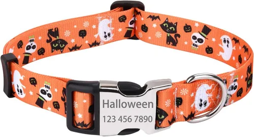 Miniatura 20 de Collares de perro personalizados Mihqy, collar de perro personalizado con nombre y número de teléfono, múltiples patrones y 4 tamaños, collar