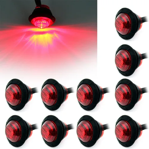 Miniatura 8 de FXC - 10 luces LED redondas de 1,9 cm - frontales y traseras, luz intermitente lateral, intermitentes para camión, coche, autobús, remolque, Púrpura