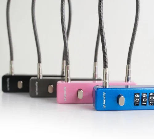 Miniatura 5 de Candado de cable con cerradura de combinación, contenedores de almacenamiento y equipo para exteriores, cerraduras de bicicleta para casco, scooter