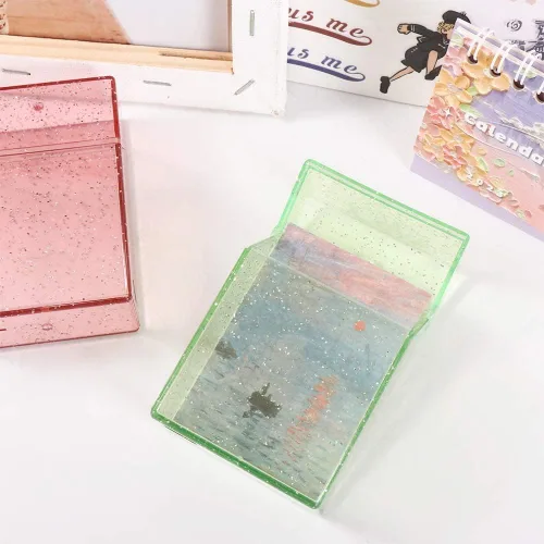 Miniatura 3 de Caja de almacenamiento de fotos transparente de 3 pulgadas, postales de ídolos de plástico de 3 pulgadas, soporte para tarjetas para fotos