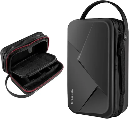 TELESIN Estuche de transporte grande Bolsa de viaje para GoPro Max Hero 13 12 11 10 9 8 7 6 5 DJI Action 3 4 5 Osmo Pocket 3 Insta360 X3 X4 X5 Go3