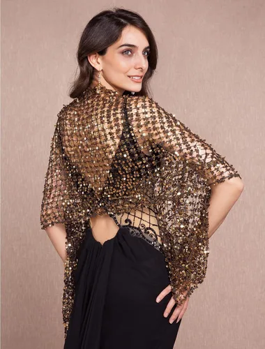 Miniatura 2 de RZTA Chales metálicos brillantes y envolturas con hebilla para vestidos de fiesta de noche, boda y fiesta