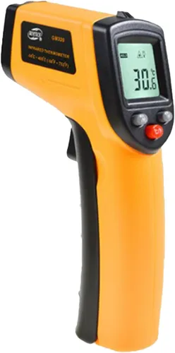 Tyenaza Pistola de medición de temperatura, termómetro infrarrojo de mano de alta precisión de posicionamiento láser sin contacto para cocinar,