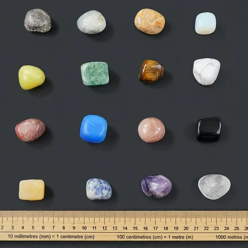 Miniatura 4 de PIBEX Colección de piedras preciosas: 16 piezas de gemas y cristales pulidos (1 pulgada / 0.8-1.2 in), kit de geología STEM con guía