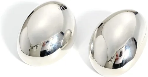 Miniatura 8 de KELMALL Aretes de aro gruesos de oro para mujer, aros abiertos gruesos de gran tamaño, ligeros, poste de plata de ley 925