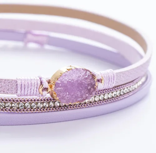 Miniatura 59 de FANCY SHINY - Pulsera de cuero estilo bohemio, pulsera de cuentas de cristal con cierre magnético, regalos de joyería para mujer