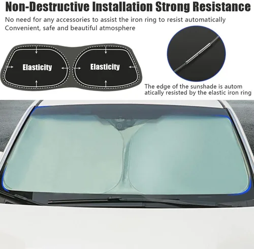 Miniatura 6 de Parasol plegable para parabrisas delantero de automóvil, ajuste personalizado para Ford F-150 F150 2015-2020 Lariat, King Ranch, Platino, XL XLT