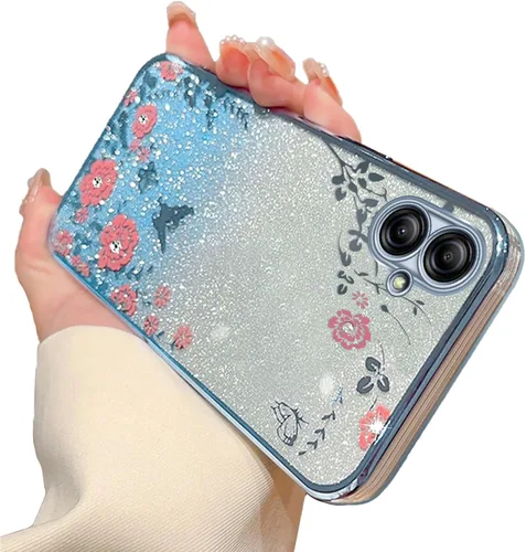Miniatura 36 de Funda para Note 10, Galaxy Note 10 para mujer, cambio gradual con purpurina, cristal suave, TPU elegante, mariposa, floral, corazón, transparente
