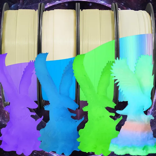 Miniatura 15 de Bblife - Filamento PLA multicolor de arcoíris, brillante, cambia rápidamente de color y tiene un efecto sedoso, material para impresión 3D, 2.2