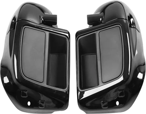 Miniatura 10 de Guantera de carenado de pierna ventilada inferior de mezclilla negra apta para Harley refrigerada por aire Touring Road King Street Glide Road Glide