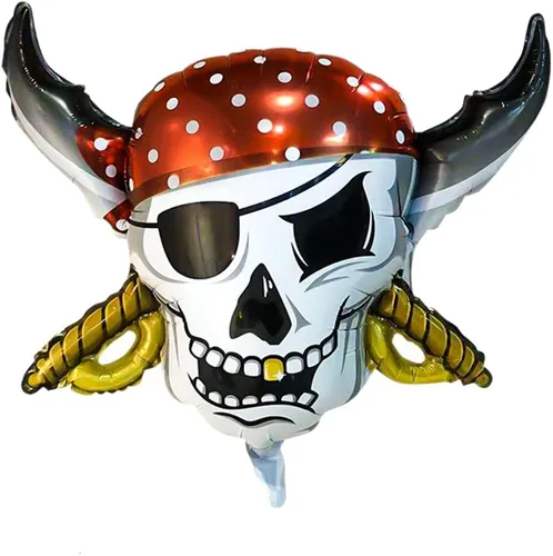 Miniatura 4 de Globos de papel de aluminio pirata, globo de capitán de calavera para decoraciones de fiesta de pirata, fiesta de Halloween