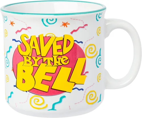 Miniatura 20 de Silver Buffalo - Taza de cerámica de campamento de Los Ositos Cariñositos con purpurina y frase «Positive Vibes» de 20 onzas Care Bears Vibes