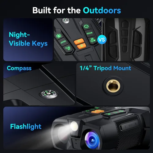 Miniatura 5 de Gafas de visión nocturna 4K para adultos: dispositivo digital de visión nocturna digital de pantalla grande de 4.5 pulgadas con batería de 5000 mAh