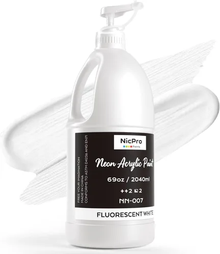 Miniatura 12 de Nicpro Juego de pintura acrílica blanca grande (69 onzas, 69.0 fl oz), suministros de pintura artística no tóxicos para múltiples superficies, Blanco