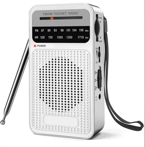 Miniatura 8 de Radio portátil AM FM con la mejor recepción, radio transistor Goodes con altavoz fuerte, funciona con 2 baterías AA, conector de auriculares