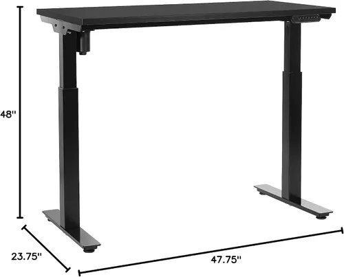 Miniatura 10 de Office Star Prado - Mesa motorizada de altura ajustable de 4 pies con control de memoria programable de 4 posiciones, parte superior negra y base