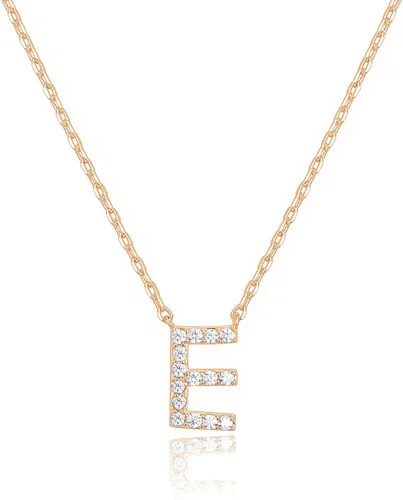 Miniatura 139 de PAVOI 14K White Gold Plated Cubic Zirconia Initial Necklace Letter Dainty Necklaces for Women