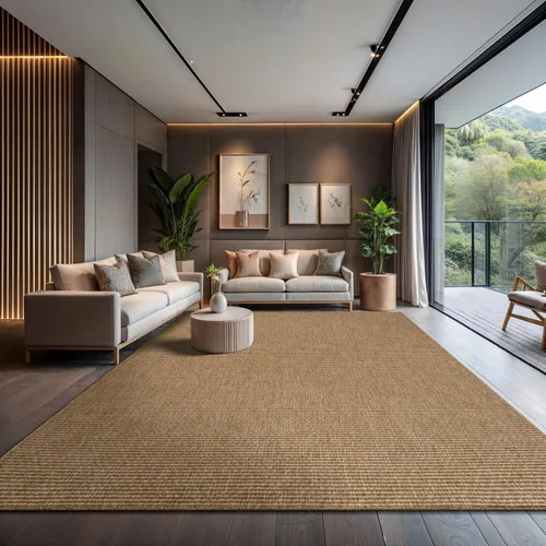 Miniatura 39 de CAMILSON Easy Alfombra de yute, 2 x 3 pulgadas, interiores y exteriores, fibra gris oscuro, para sala de estar, patio y cocina, diseño tejido