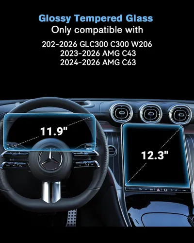 Miniatura 2 de Para 2 piezas de vidrio templado brillante 2022 2023 2024 2025 2026 GLC300 C300 W206 y 2023 2024 2025 2026 AMG C43 y 2024 2025 2026 AMG C43 y 2024
