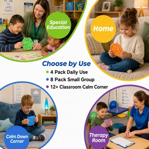 Miniatura 4 de Juguetes Esponjosos Sensoriales para Inquietos para Niños: Pack de 4 Juguetes Sensoriales Laberinto para Autismo - Juguetes para Inquietos con Goma