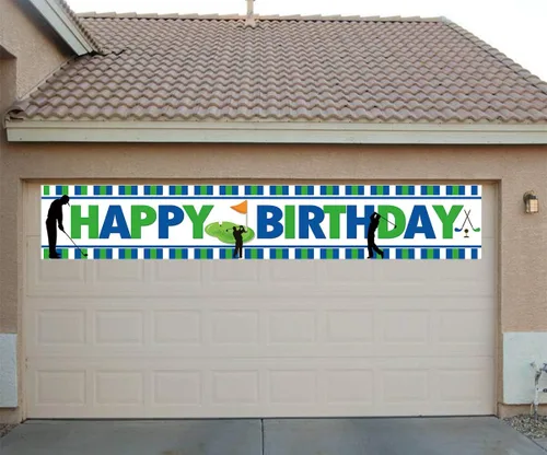 Miniatura 4 de Cartel grande de golf de feliz cumpleaños, suministros y decoraciones para fiestas temáticas para hombres, niños, adultos, niños, decoración