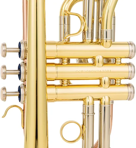 Miniatura 7 de Corneta Bb ACR 8330 para principiantes y jugadores intermedios, válvulas de acero inoxidable, calibre ML, tubo principal de latón dorado de 120 mm