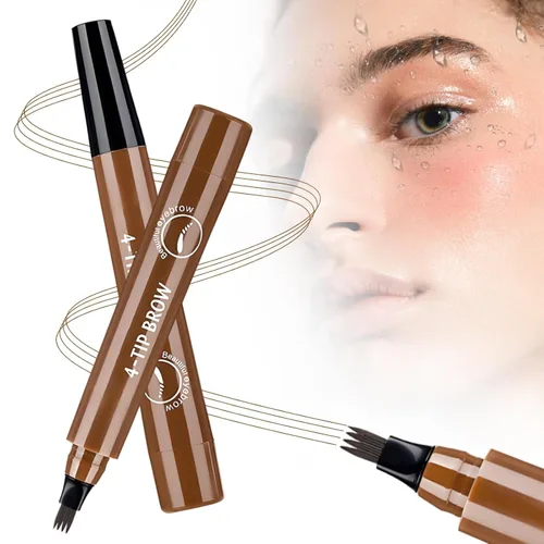 Miniatura 11 de Microblading - Lápices de cejas para mujer, bolígrafo de cejas 3D impermeable mejorado 2025, de larga duración, 4 puntas, lápiz de cejas para cejas
