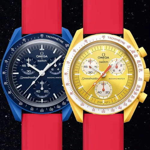 Miniatura 4 de Correa de reloj para Omega X Swatch Moonswatch Correa de reloj Speedmaster 20MM de liberación rápida de goma de repuesto
