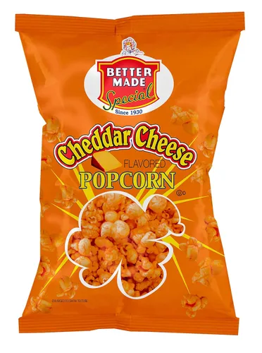 Miniatura 2 de Better Made Palomitas de maíz con sabor a queso especial, caja de 50 bolsas de 0.625 onzas (queso cheddar)