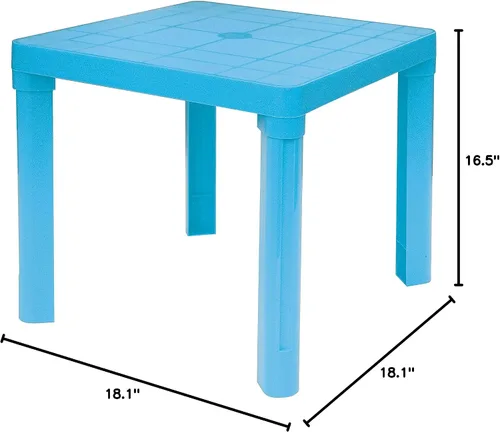 Miniatura 2 de Baby Lulu Mesa de juego ligera de polietileno para niños, 18.1 x 18.1 pulgadas, fácil de almacenar, fabricada en Italia, color azul