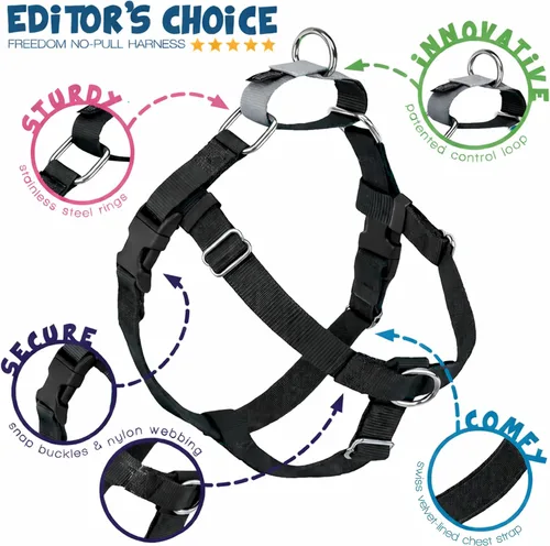 Miniatura 4 de 2 Hounds Design Freedom - Arnés para perro sin tirones, arnés ajustable, fácil de caminar y control cómodo, se adapta a perros pequeños, medianos